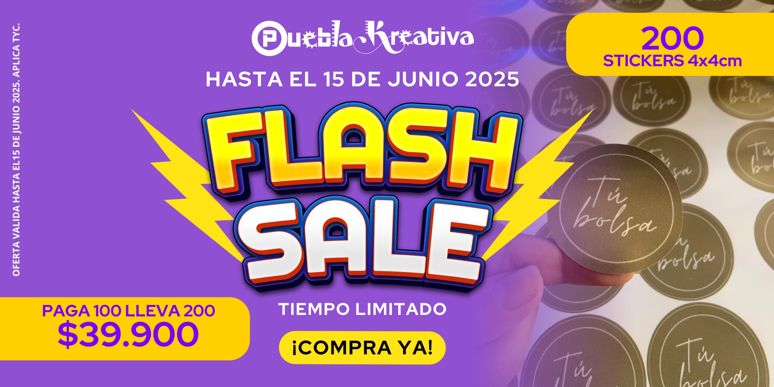 OFERTA 200 STICKERS 4X4CM